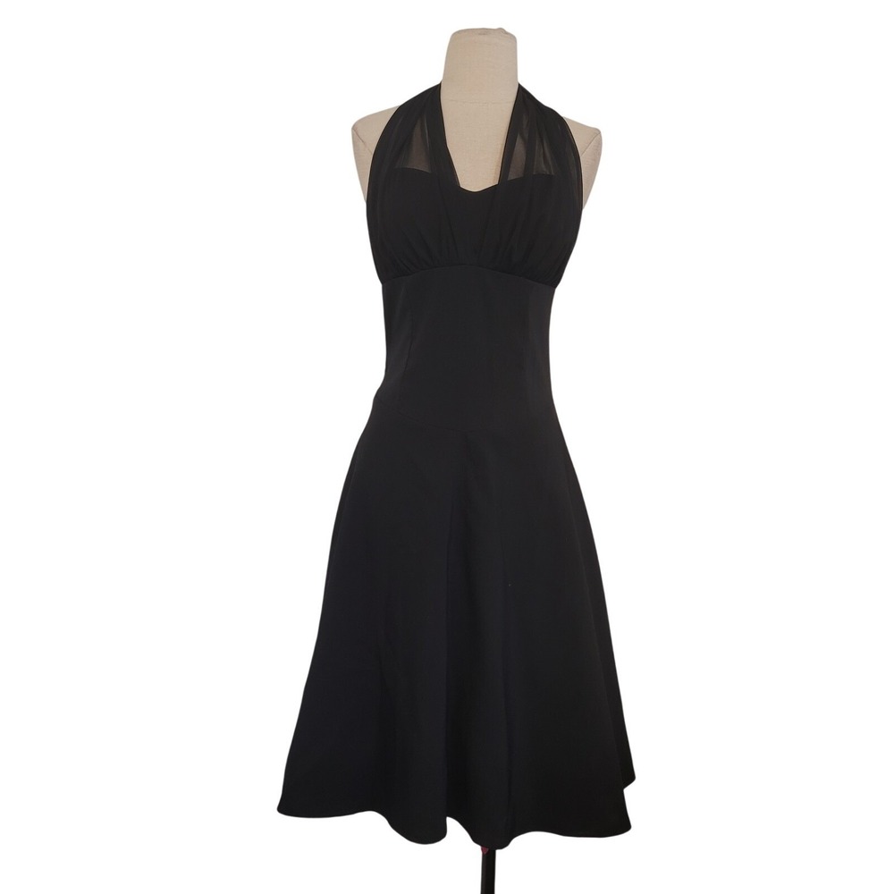 Vtg Y2K Ruby Rox Black Pink Tulle Party Dress Sz 5 Halter Mallcore Emo Whimsygot